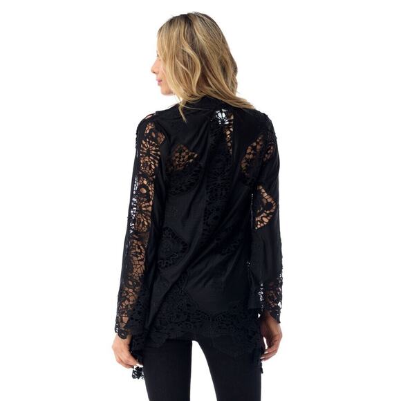 Sky XS Holu Jacket Wrap Cover Up Black Embroidered Fall Fashion - Picture 9 of 12